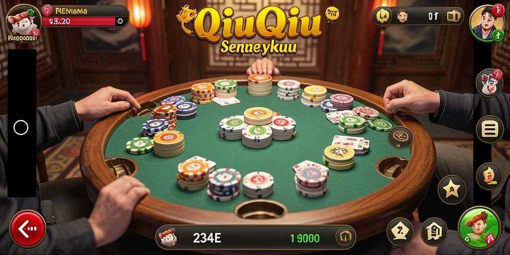 Tampilan gameplay QiuQiu yang menarik dan menghibur.