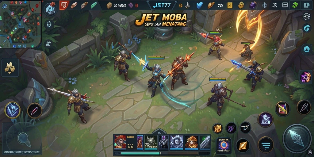 Tampilan gameplay seru di arena pertempuran JET77.