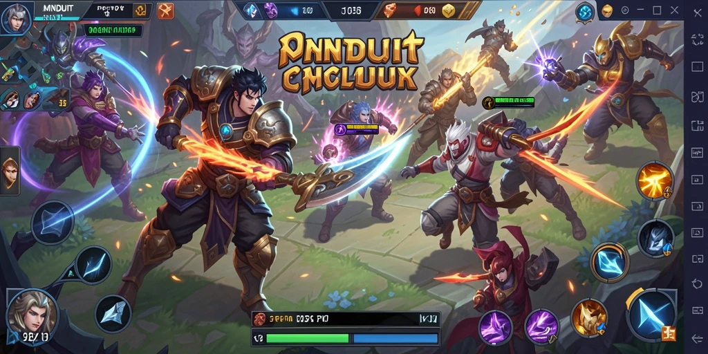 Tampilan gameplay <strong>MNDUIT</strong> yang mendebarkan dalam suasana MOBA.